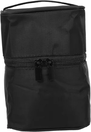 Nylon Bag Travel Pouch Cosmetics Handle with Style Organizer Large Toiletries Capacity Waterproof, Black, 18x14cm