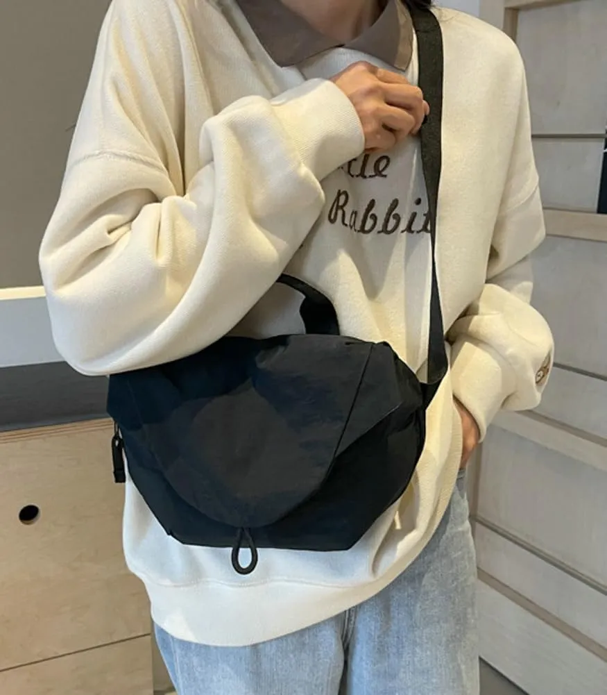 Nylon Crossbody Bags Medium Crescent Handbag Women Shoulder Purse Small Tote 2024