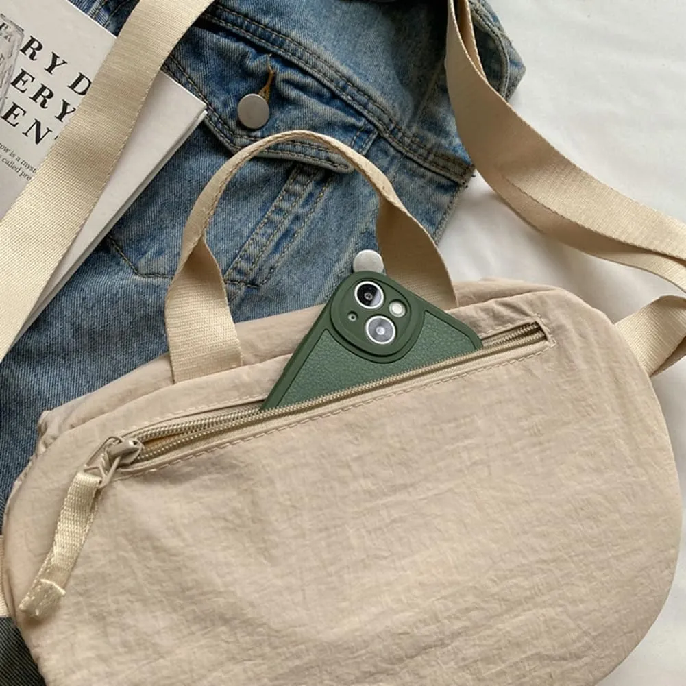 Nylon Crossbody Bags Medium Crescent Handbag Women Shoulder Purse Small Tote 2024