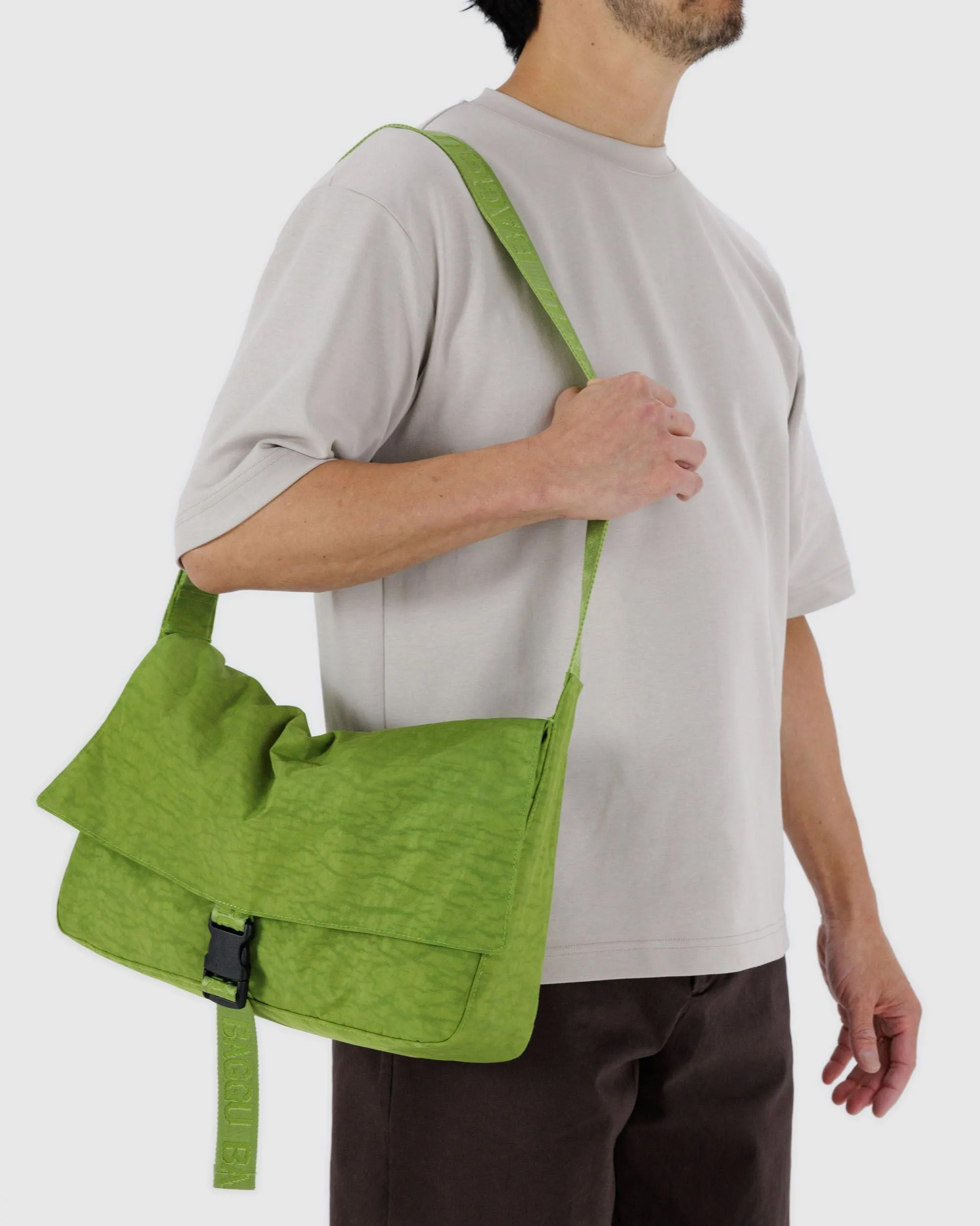 Nylon Messenger Bag - Green Juice
