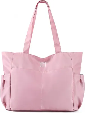 Nylon Tote Bag for Women Multi-pocket Large Shoulder Bag Casual Handbag with Zipper for Wrok Travel College