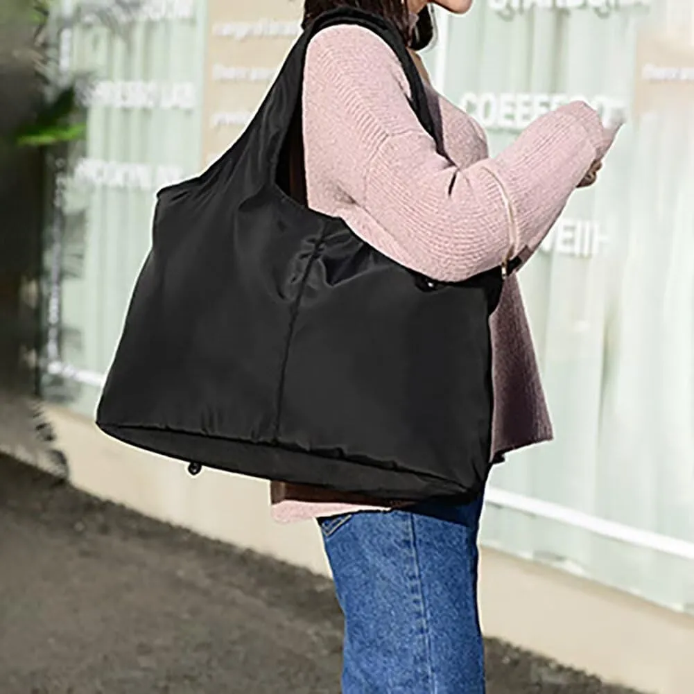 Nylon Tote Handbag for Women Large Top Handle Bag Lightweight Mommy Bag Multi Pocket Travel Satchel Shopping Bag