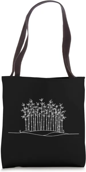 One Line Art Drawing Bamboo Stalks Tote Bag