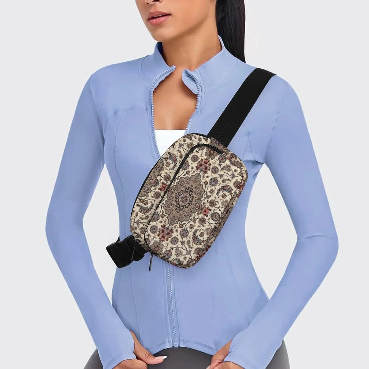 Oriental Floral Persian Large Capacity Portable All Print Waist Bag