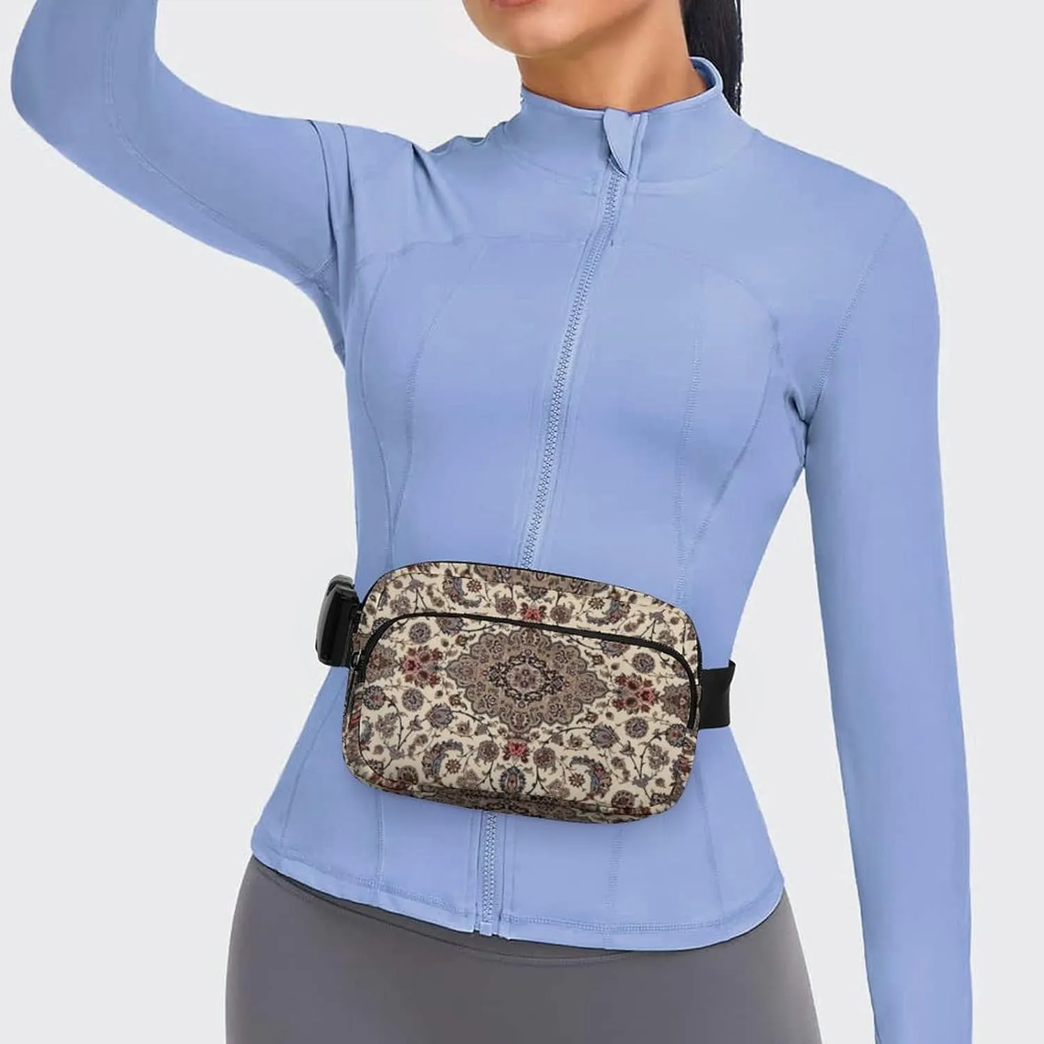Oriental Floral Persian Large Capacity Portable All Print Waist Bag