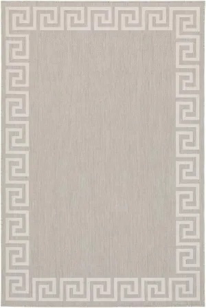 Oriental Weavers Portofino Indoor/Outdoor Rug - 6560D - 1'10" x 7'3" - in Grey/Ivory - Classic Casual Style, Water, Stain and Fade Resistant, Hose Clean, Patio, Outdoor Living Area Rug