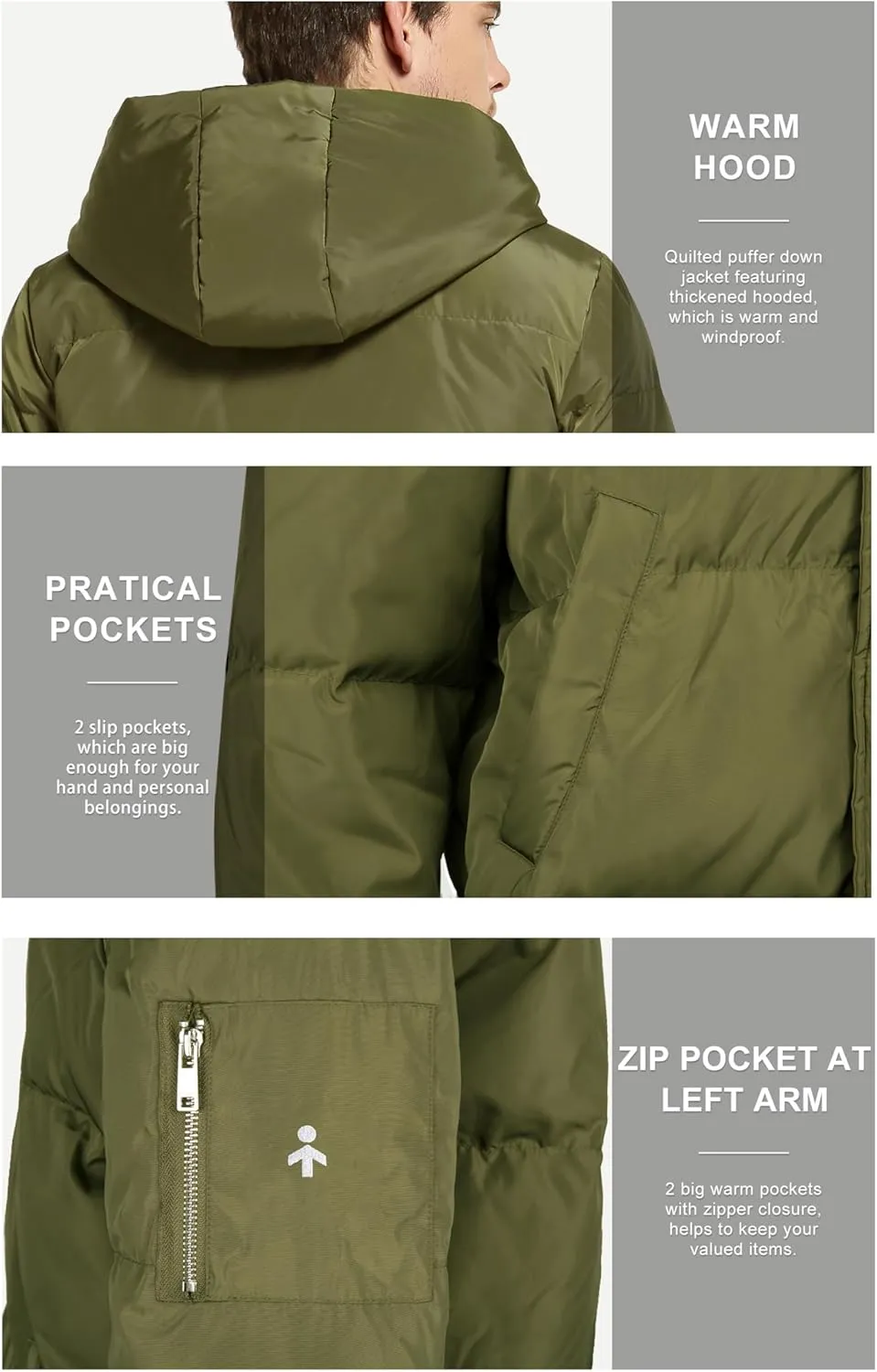 Orolay Men’s Thickened Down Jacket Winter Warm Down Coat