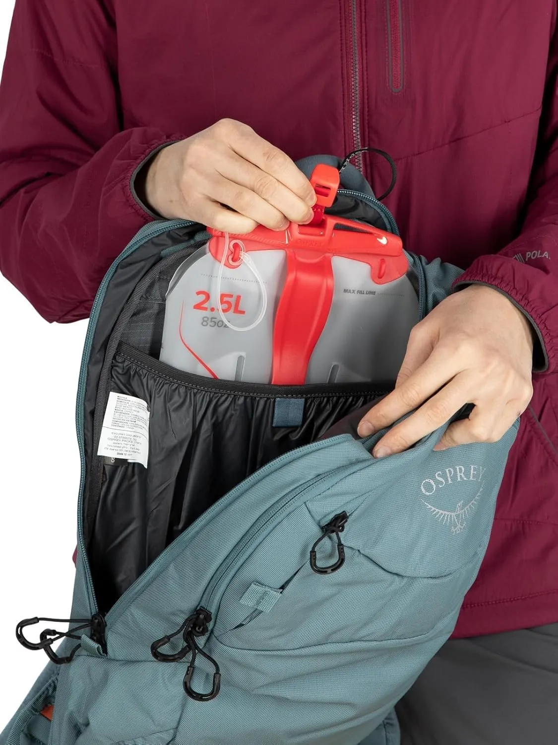 Osprey Glade 12L Ski and Snowboard Backpack with Hydraulics Water Reservoir, Celestine Blue