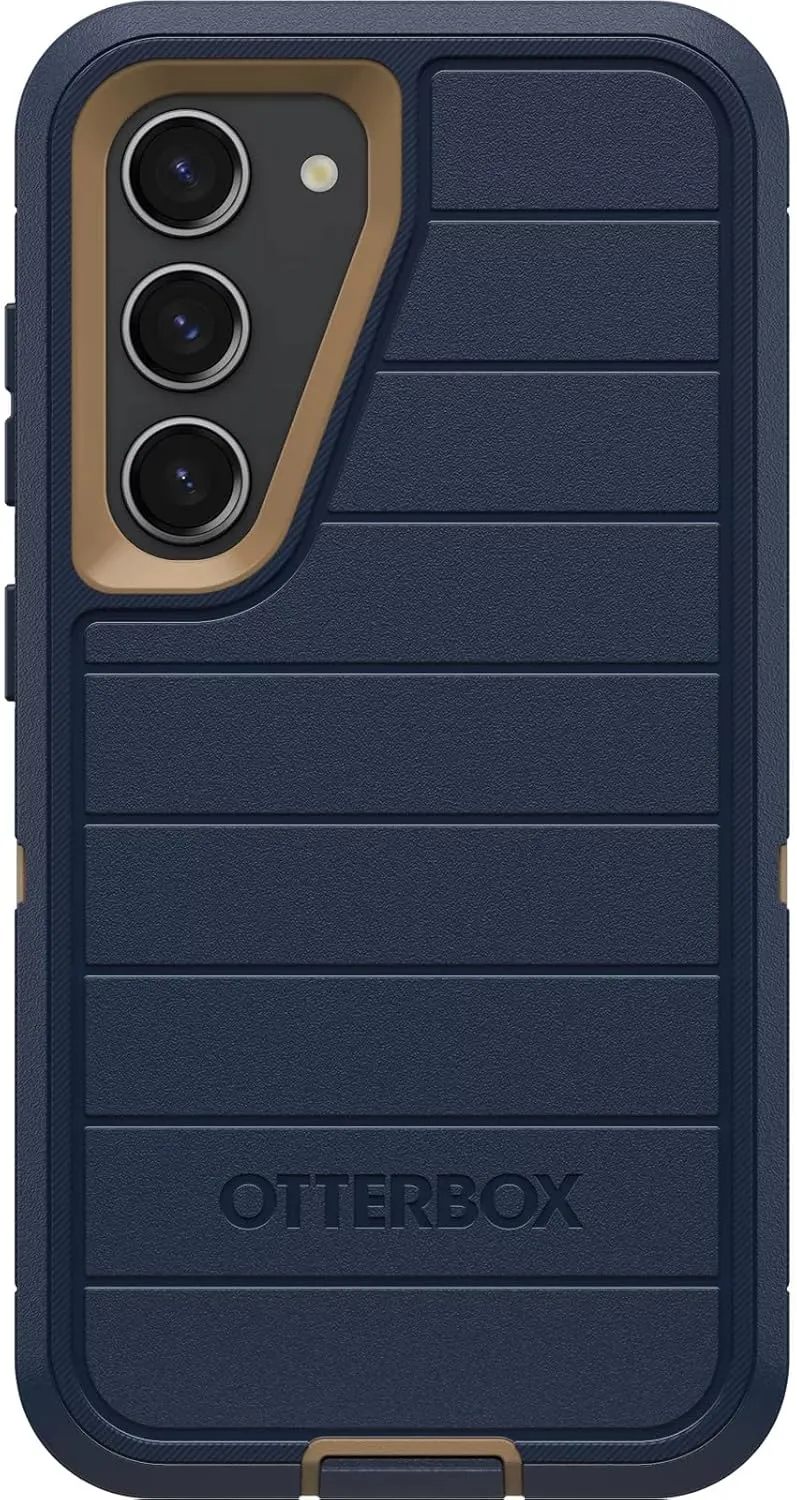 OtterBox Galaxy S23 (Only) - Defender Series Case - Blue Suede Shoes, Rugged & Durable - with Port Protection - Case Only - Microbial Defense Protection - Non-Retail Packaging