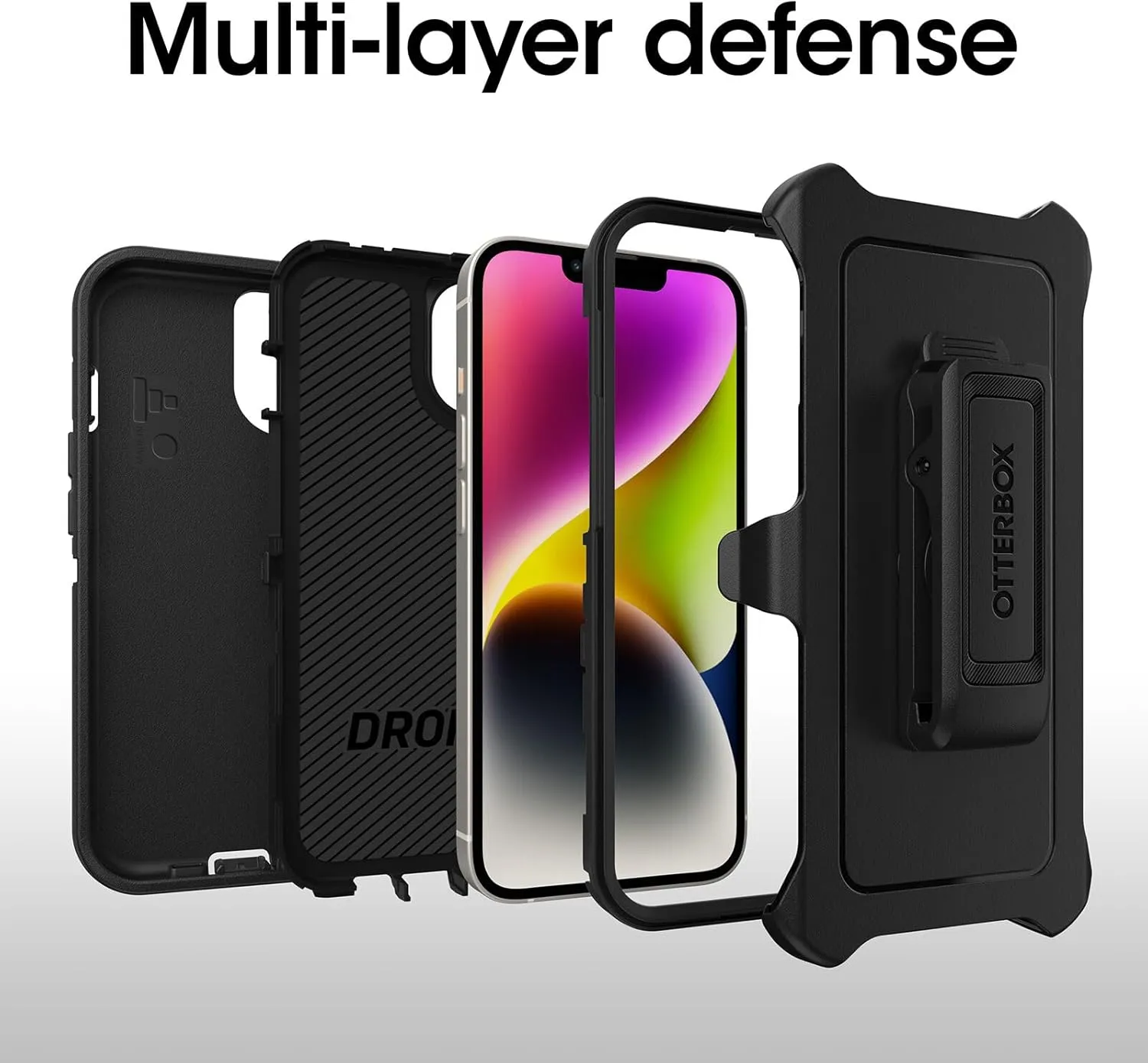 OtterBox iPhone 14 & iPhone 13 (Only) Defender Series Case - Realtree Edge (Black/Realtree Graphic) - Rugged & Durable - with Port Protection - Holster Clip Included - Non-Retail Packaging