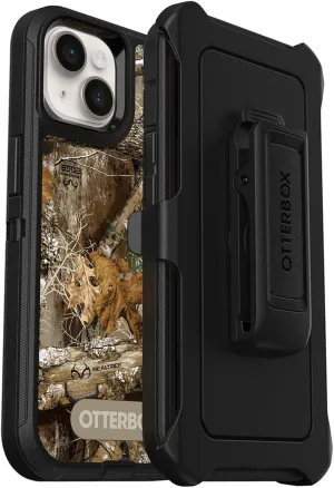 OtterBox iPhone 14 & iPhone 13 (Only) Defender Series Case - Realtree Edge (Black/Realtree Graphic) - Rugged & Durable - with Port Protection - Holster Clip Included - Non-Retail Packaging