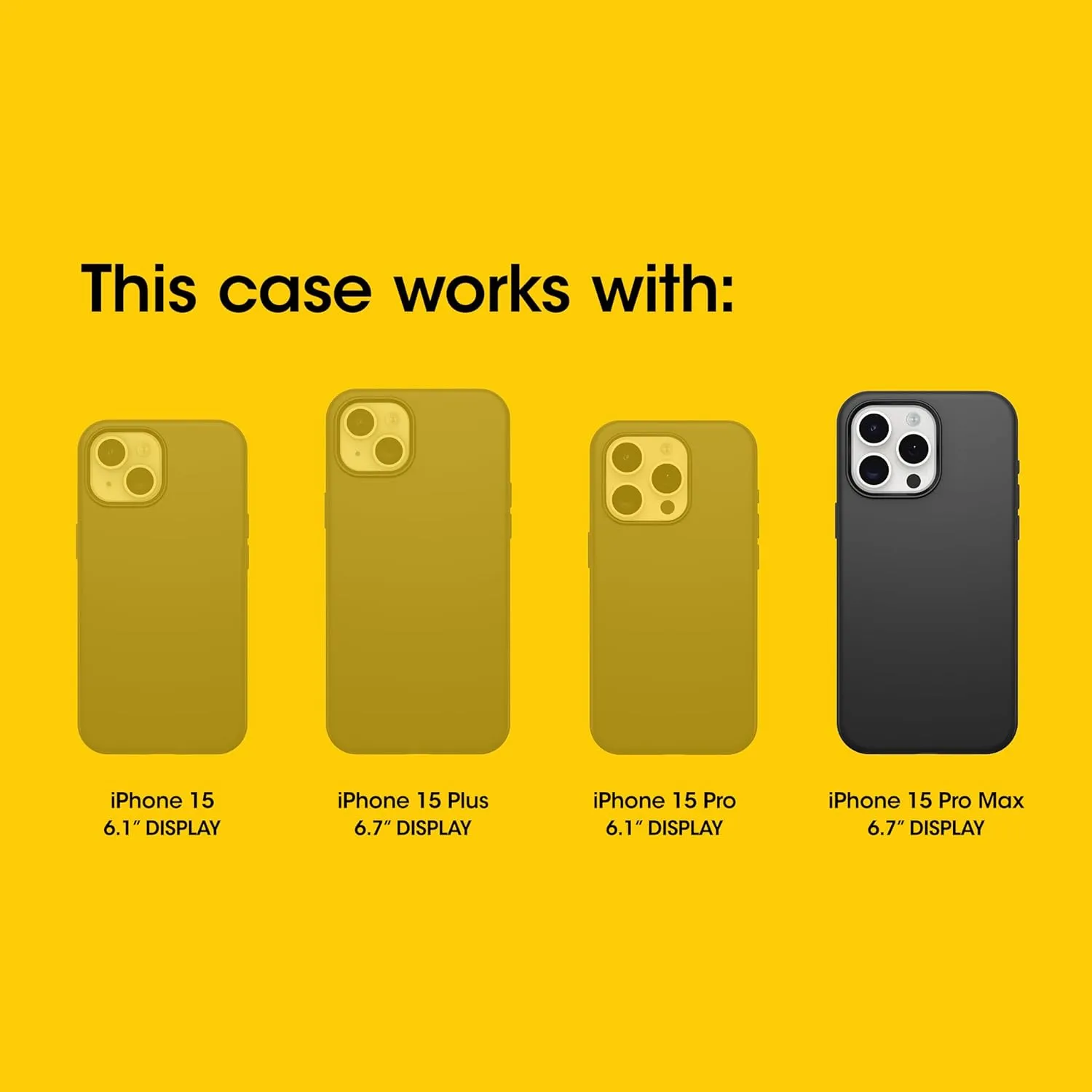 OtterBox iPhone 15 Pro MAX (Only) Symmetry Series Case - Burnout Sky (Black), Snaps to MagSafe, Ultra-Sleek, Raised Edges Protect Camera & Screen
