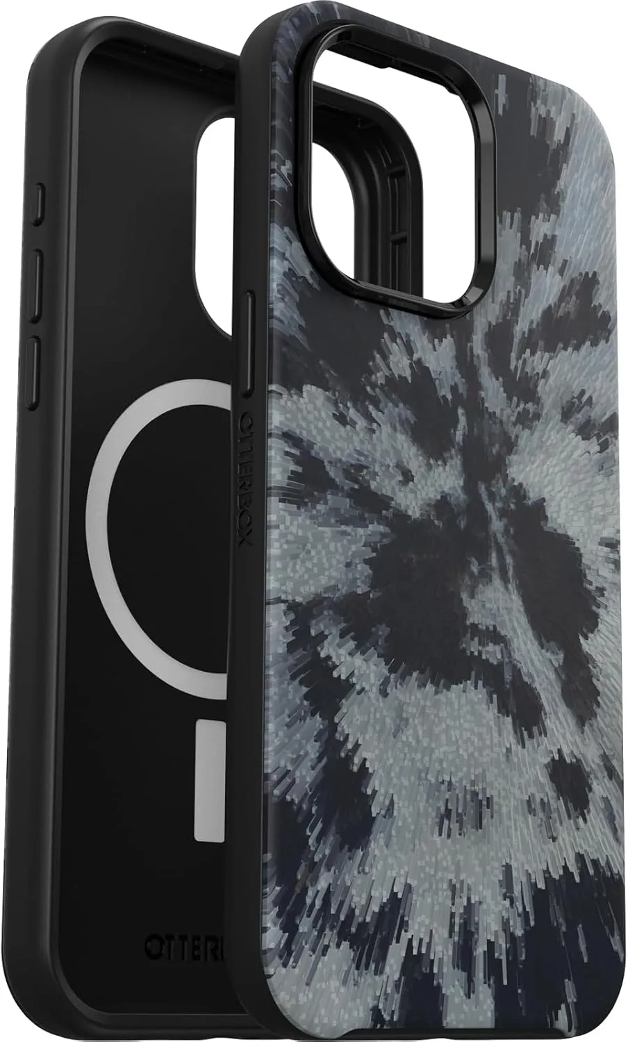 OtterBox iPhone 15 Pro MAX (Only) Symmetry Series Case - Burnout Sky (Black), Snaps to MagSafe, Ultra-Sleek, Raised Edges Protect Camera & Screen