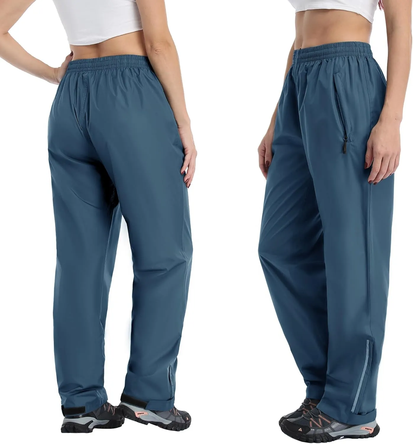 Ourcan Rain Pants Women Waterproof Pants Lightweight Breathable Hiking Cycling Outdoor with Pocket
