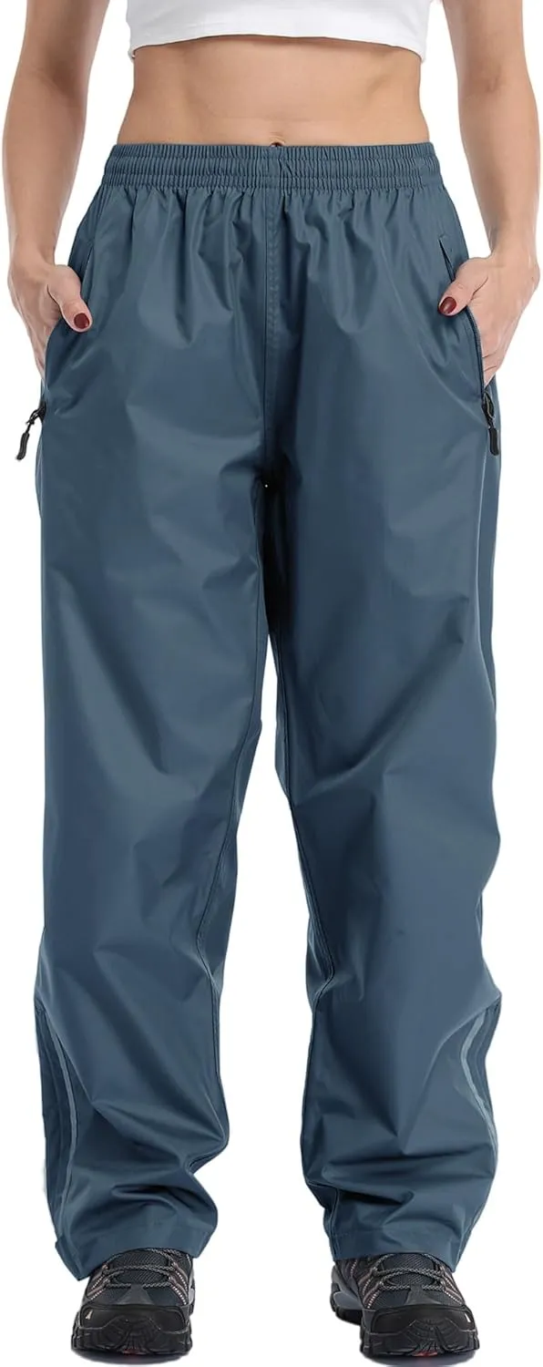Ourcan Rain Pants Women Waterproof Pants Lightweight Breathable Hiking Cycling Outdoor with Pocket