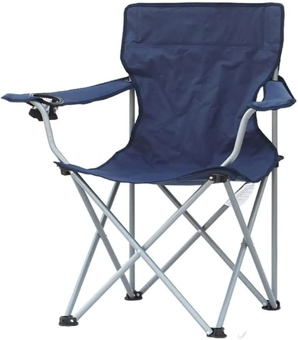 Outdoor Chair Folding Camping Chair Padded Camping Chairs Outdoor Folding Armchair With Cup Holder Beach Fishing Chair Portable Leisure High Backrest Chair Camping Chair Foldable Chair ( Color : Blue