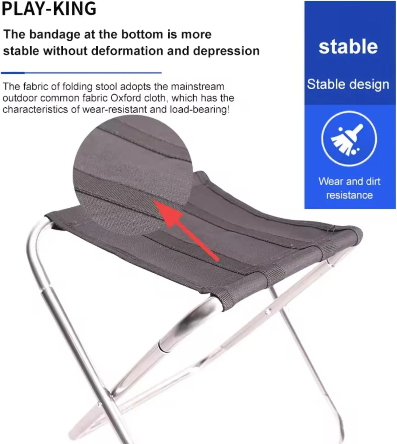 Outdoor Mini Folding Fishing Chair Lightweight Picnic Camping Chair Foldable Aluminium Cloth Portable for Fishing Travel Hiking