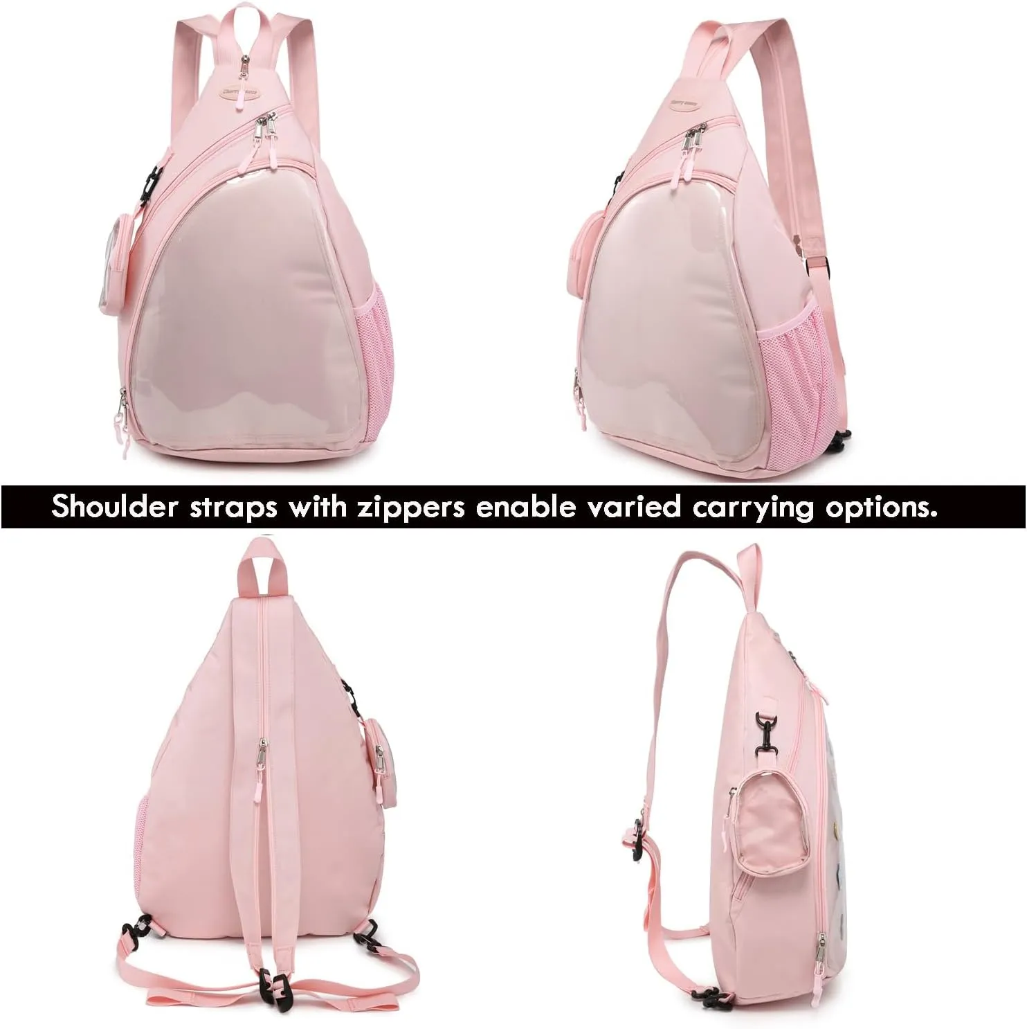 Oxford Ita Bag Kawaii Pin Display Chest Pack Single Shoulder Bag Sport Zipper Backpack Hiking Daypack, Large