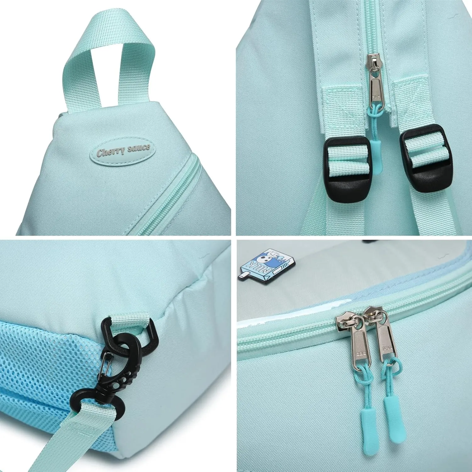 Oxford Ita Bag Kawaii Pin Display Chest Pack Single Shoulder Bag Sport Zipper Backpack Hiking Daypack, Large
