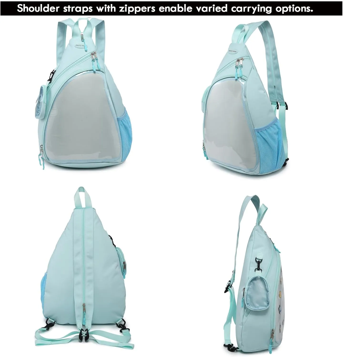 Oxford Ita Bag Kawaii Pin Display Chest Pack Single Shoulder Bag Sport Zipper Backpack Hiking Daypack, Large