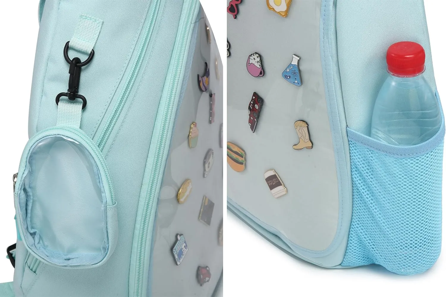 Oxford Ita Bag Kawaii Pin Display Chest Pack Single Shoulder Bag Sport Zipper Backpack Hiking Daypack, Large