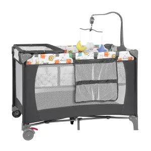 Pack and Play, Baby Bassinet Bedside Sleeper with Diaper Changer, Toddler Playard, Toddler Travel Playpen, Portable Baby Crib with Carry Bag, Easy to Install