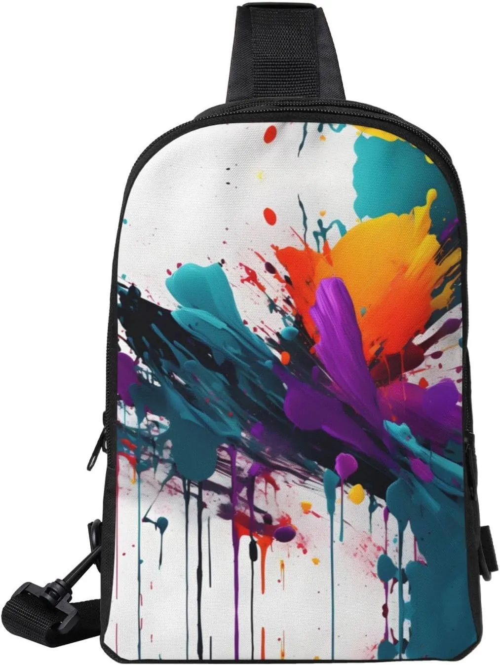 paint splatter Dual Pocket Chest Bag - Versatile Purse, Sling Purse - Ideal for Concerts, Sports, Travelling, & More