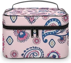 Paisley Portable Large Capacity Portable Makeup Bag with Zipper