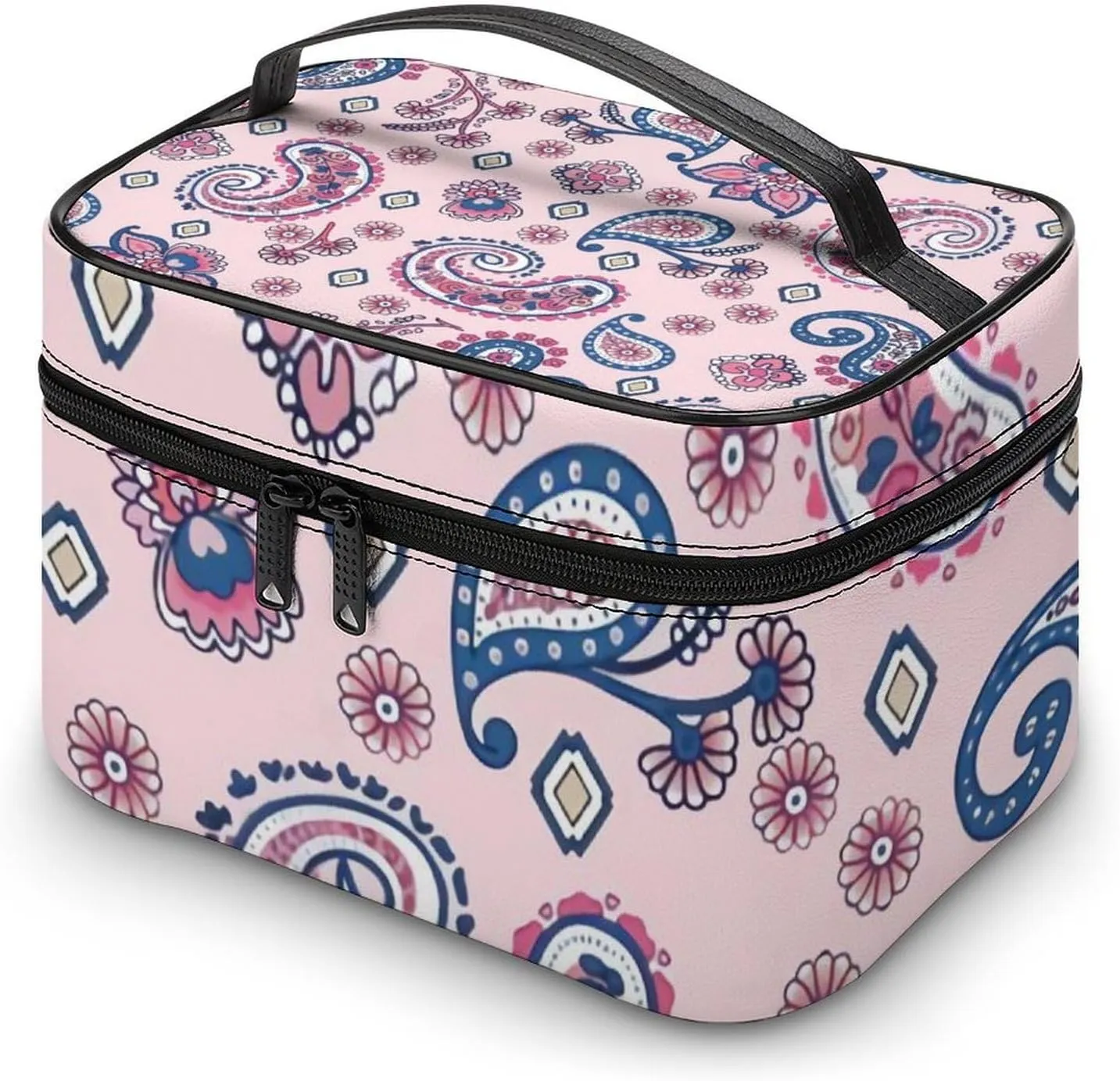 Paisley Portable Large Capacity Portable Makeup Bag with Zipper