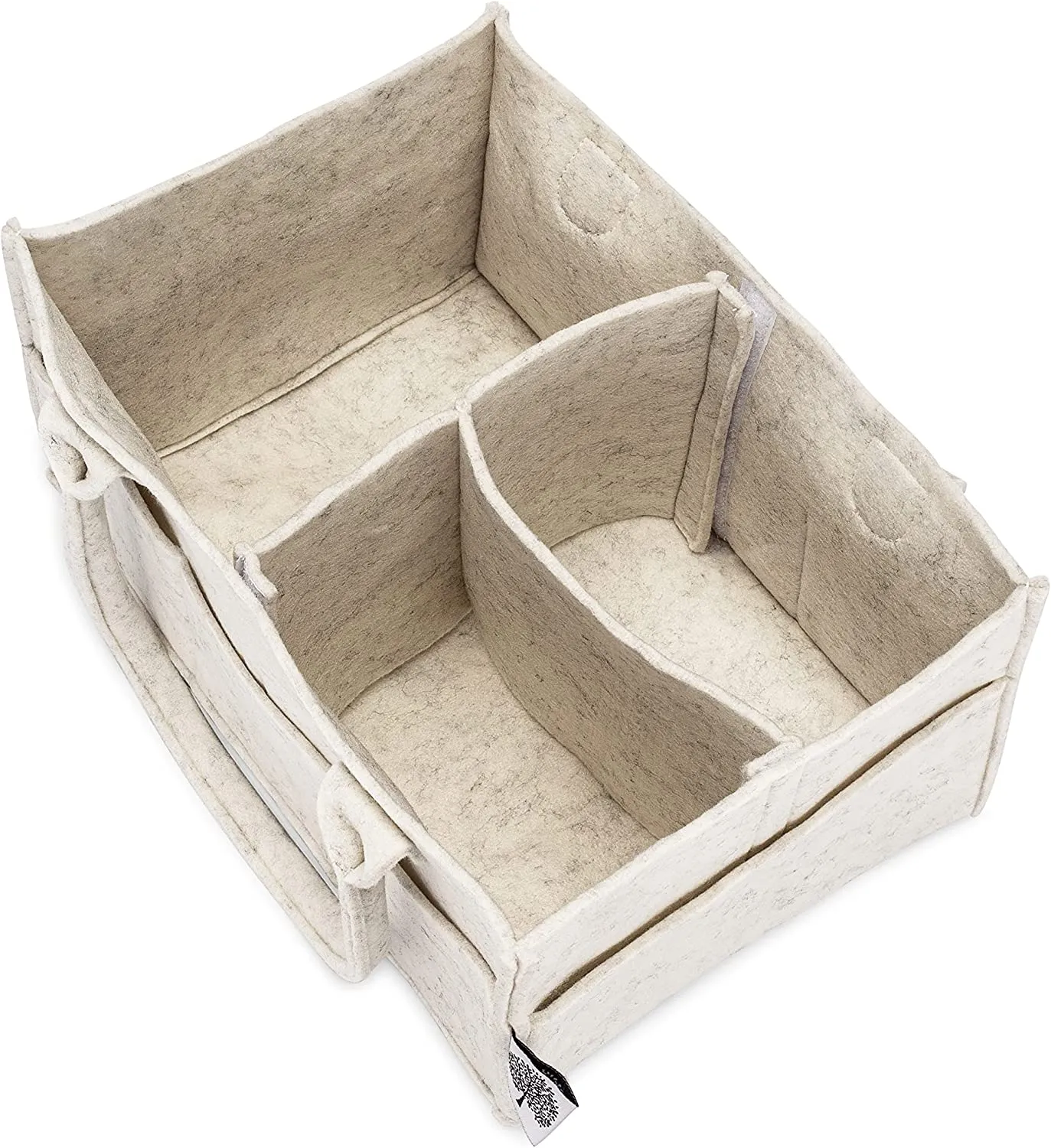 Parker Baby Diaper Caddy - Nursery Storage Bin and Car Organizer for Diapers and Baby Wipes - White