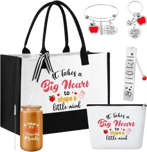 Paterr 6 Pcs Teacher Appreciation Gifts for Women Thank You Inspirational Gifts in Bulk for Teacher Mentor Parents Tote Bags