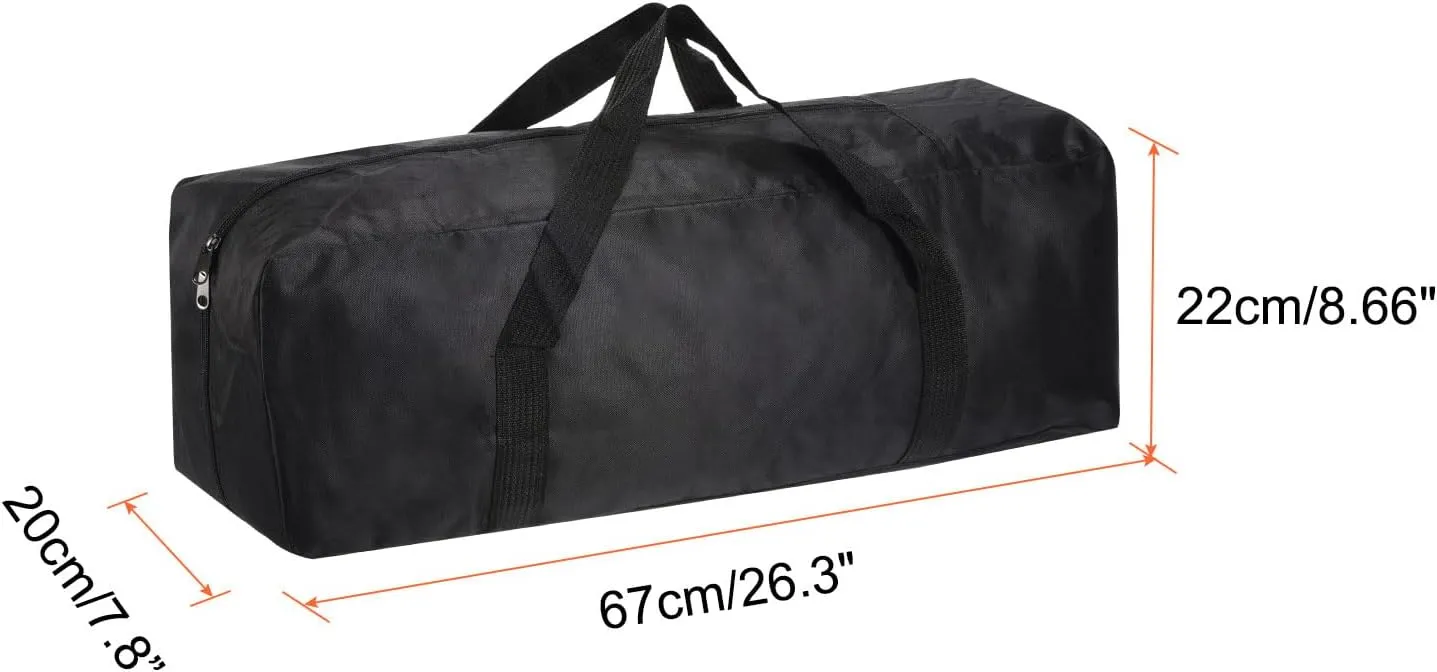 PATIKIL 26" Camp Chair Replacement Bag, Medium Storage Duffle Bag Waterproof Moving Bag with Zipper Foldable Canvas Tote Bag for Travel Camping, Black (26"x7.8"x8.7")