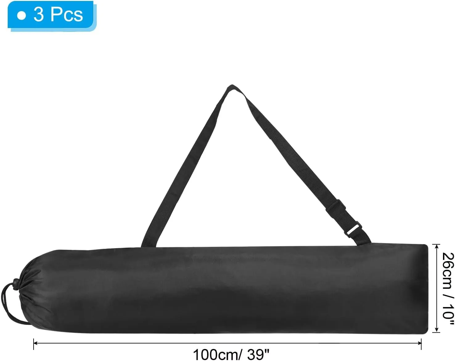 PATIKIL 38x10 Inch Camp Chair Replacement Bag, 3 Pack Nylon Folding Camping Chair Carry Bag Tripod Case Bag with Handle for Outdoor Camping, Black
