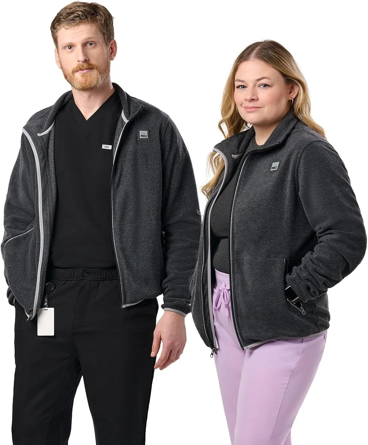 Peelz Jamie Polar Fleece Jacket for Men & Women - Full Zip Unisex Long Sleeve, Soft Fabric & 2 Pockets, Comfort Fit