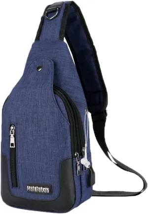 Peicees Travel Gym Bike Sling Bag Shoulder Backpack Daypack w/USB Charging Port