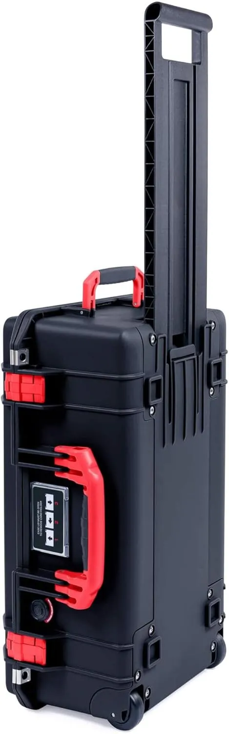 Pelican Color Case Black Pelican 1535 Air case with red Handles & latches. Comes Empty. Carry-on Size.