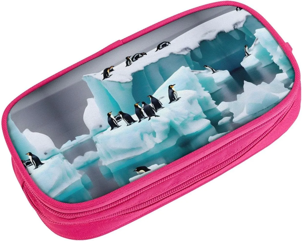 Penguins On The Iceberg Pencil Case Large Capacity Pencil Pouch Pen Bag, Stationery Pouch Pen Case for Office