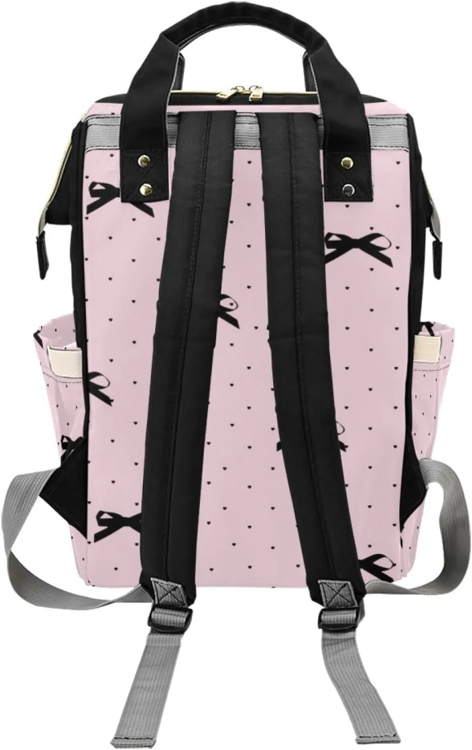 Personalized Baby Diaper Bag Backpack for Women, Custom Name Nursing Mommy Daypack, Diaper Bag for Girls Boys, New Mom Gifts (Bow)