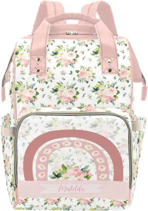 Personalized Cute Cow Diaper Bag for Women, Custom Name Nursing Mommy Daypack, Diaper Bag for Baby Boy Girl, New Mom Gifts