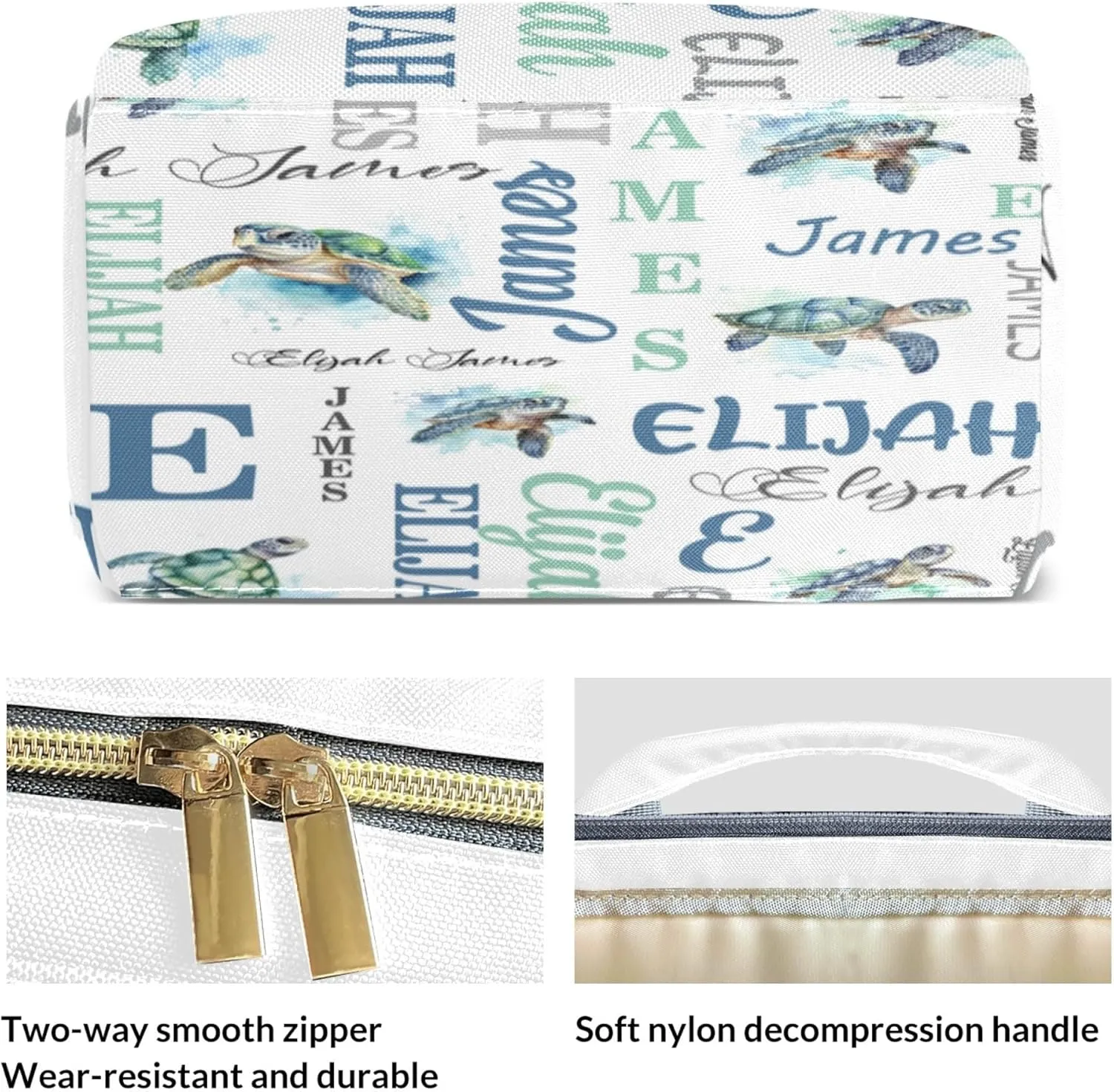 Personalized Diaper Backpack with Name, Custom Sea Turtle Baby Backpack Diaper Bag, Boy Girl Multifunctional Mommy Bag