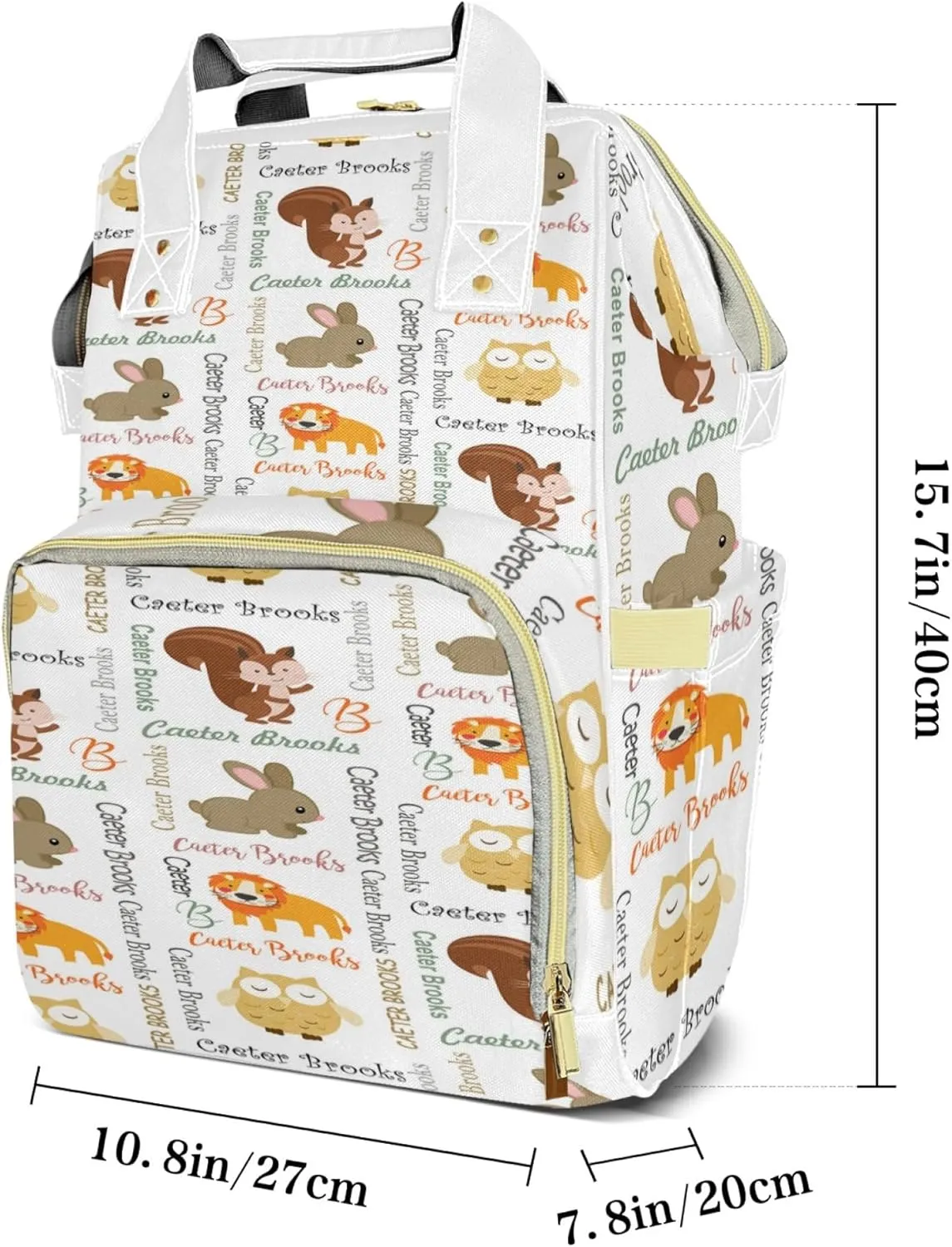 Personalized Diaper Backpack with Name, Custom Woodland Baby Backpack Diaper Bag, Boy Girl Multifunctional Mommy Bag