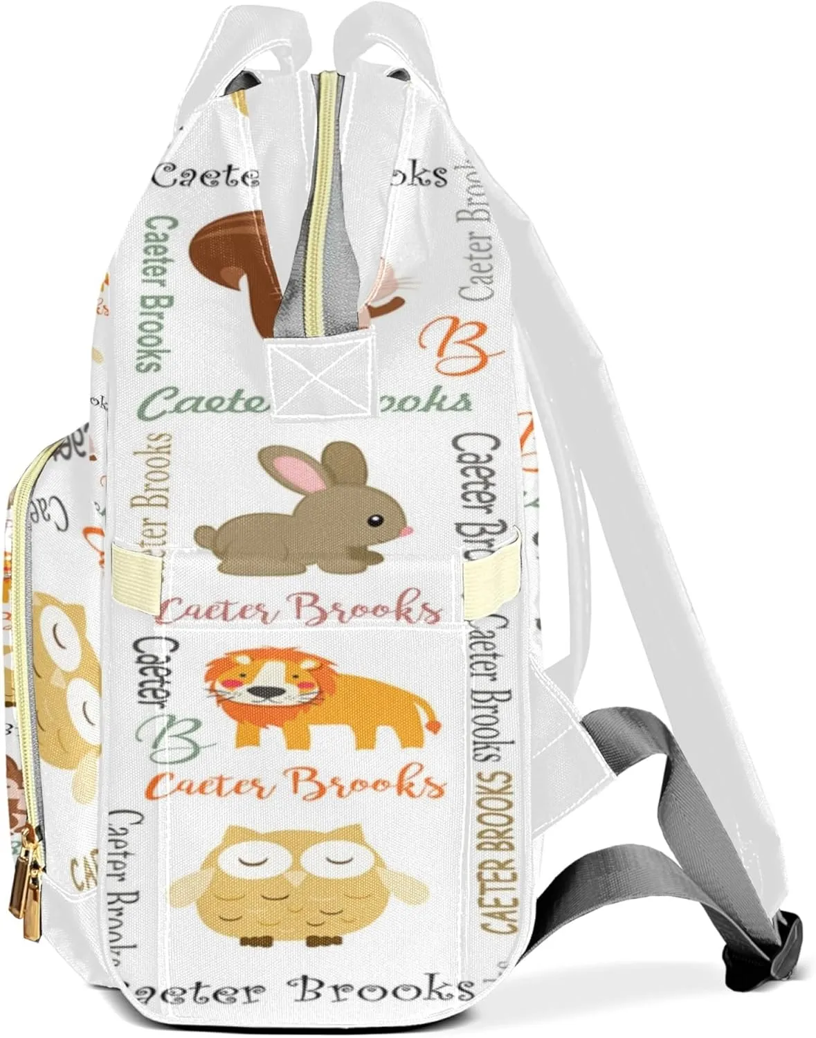 Personalized Diaper Backpack with Name, Custom Woodland Baby Backpack Diaper Bag, Boy Girl Multifunctional Mommy Bag