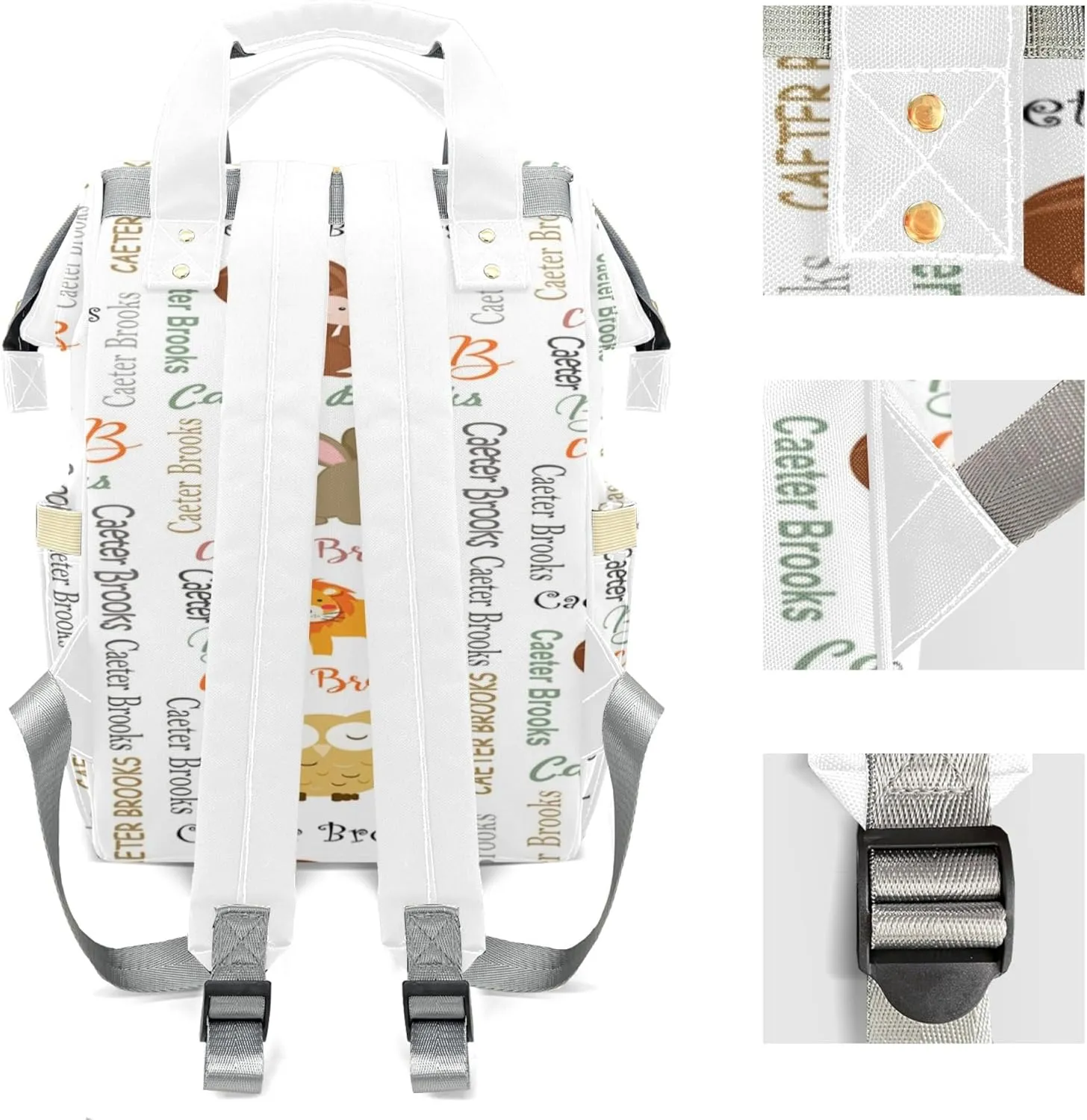 Personalized Diaper Backpack with Name, Custom Woodland Baby Backpack Diaper Bag, Boy Girl Multifunctional Mommy Bag