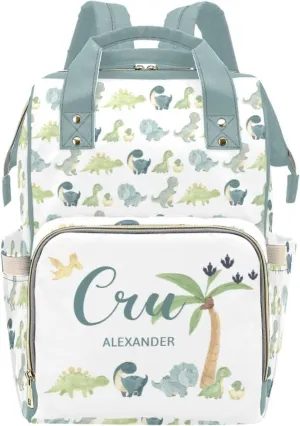 Personalized Diaper Bag Backpack for Women, Custom Name Nursing Mommy Daypack, Diaper Bag for Girls Boys, New Mom Gifts (Dinosaur)