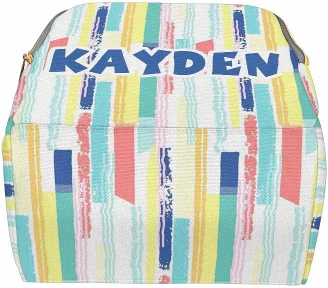 Personalized Diaper Bag Backpack with Name, Fun Doodle Custom Monogram Backpack Travel Outdoor Mommy Baby Bag, Customized Gift for Newborn Baby Boys Girls Father's Day Mother's Day Christmas Birthday