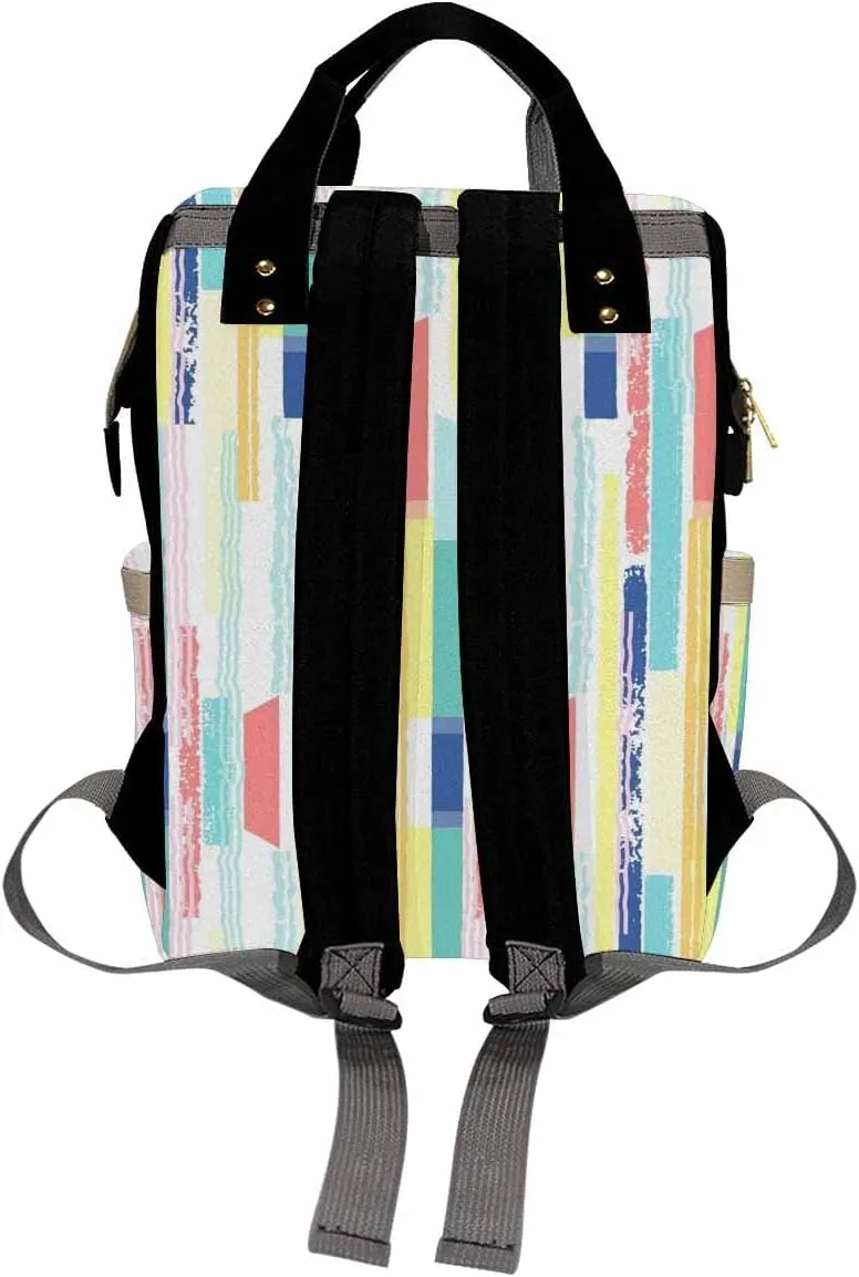 Personalized Diaper Bag Backpack with Name, Fun Doodle Custom Monogram Backpack Travel Outdoor Mommy Baby Bag, Customized Gift for Newborn Baby Boys Girls Father's Day Mother's Day Christmas Birthday
