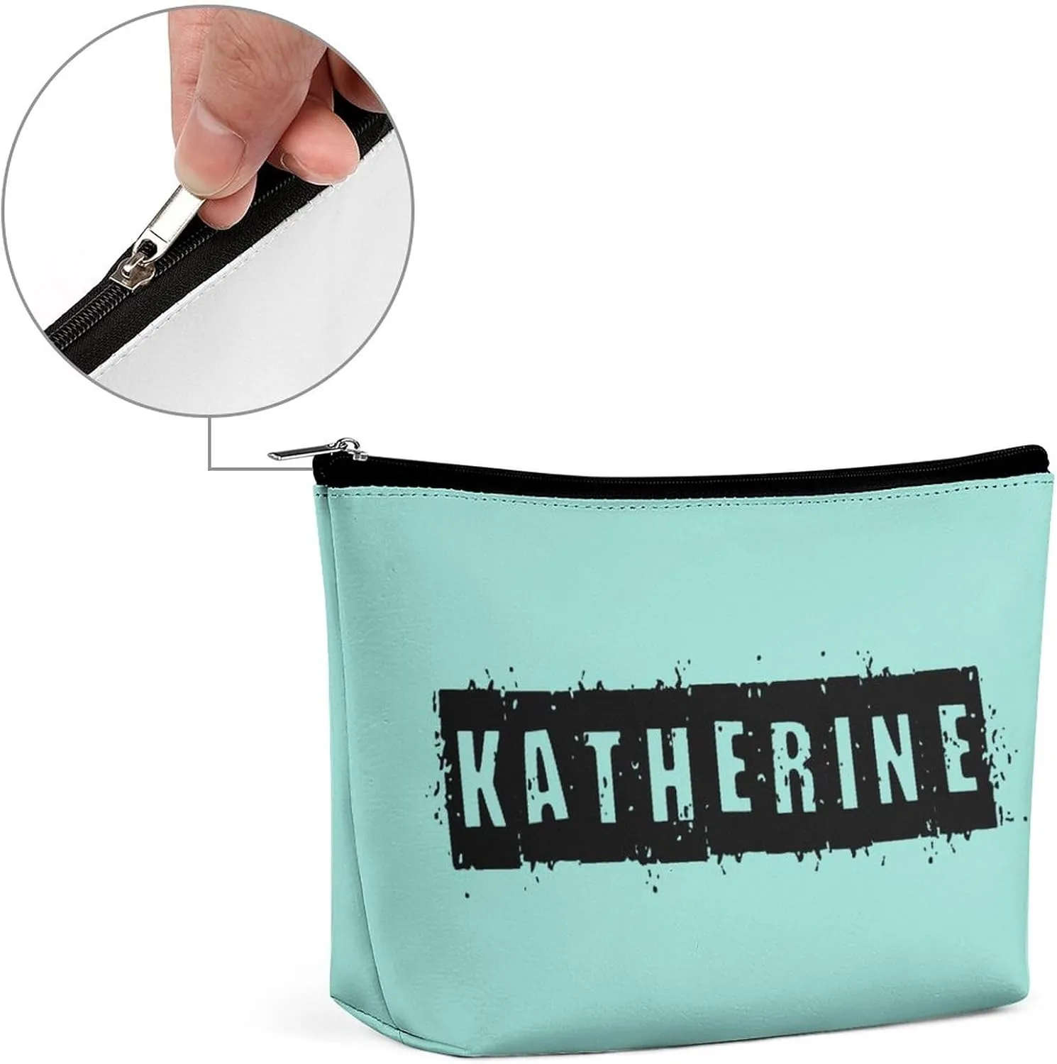Personalized Name Makeup Bag 6 x 7 Inches, Custom Text Colorful Cosmetic Bag for Purse Women Girls Mom Bridesmaid Proposal Small Travel Make Up Bag Cosmetic Toiletry Pouch Gifts