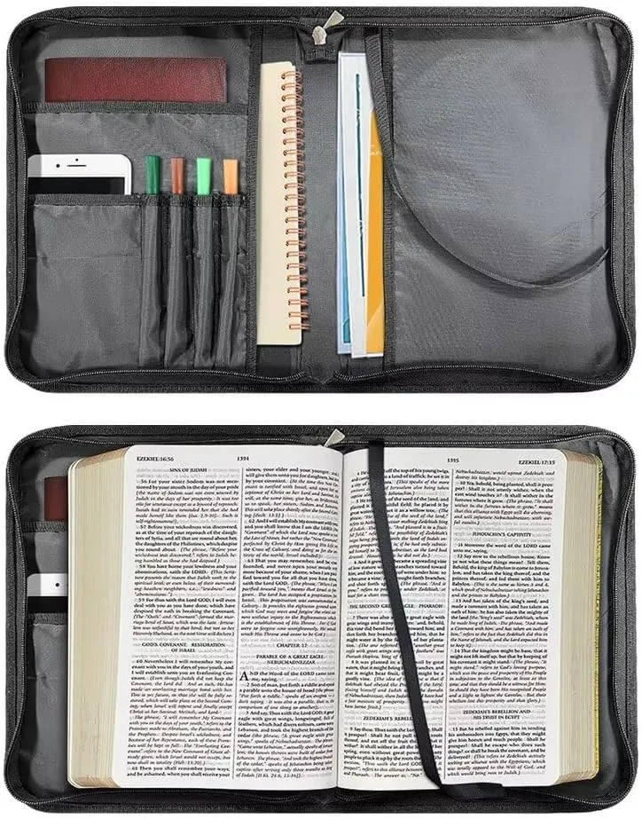 Personalized PU Bible Cover with Strap Church Book Cover,Christmas Gifts for Men Women