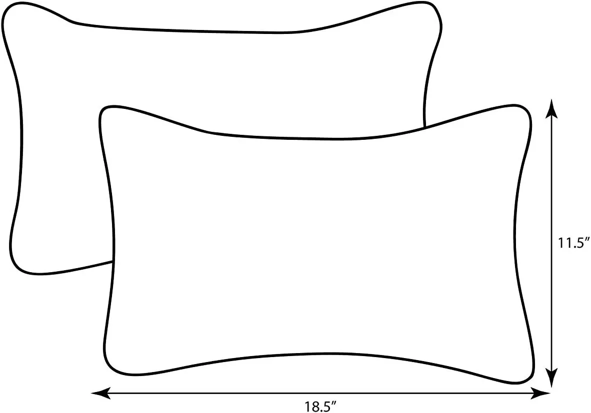 Pillow Perfect Fresco Solid Indoor/Outdoor Lumbar Pillow Plush Fill, Weather and Fade Resistant, Lumbar - 11.5" x 18.5",, Black, 2 Count