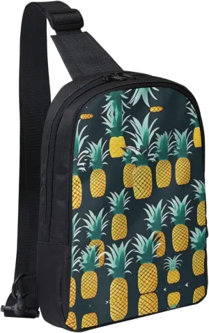 Pineapple Dual Pocket Chest Bag - Versatile Purse, Sling Purse - Ideal for Concerts, Sports, Travelling, & More